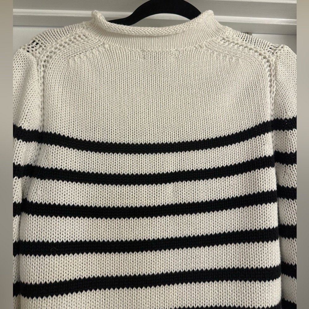 J Crew Heritage cotton Rollneck sweater in stripe, NWOT - Picture 11 of 12